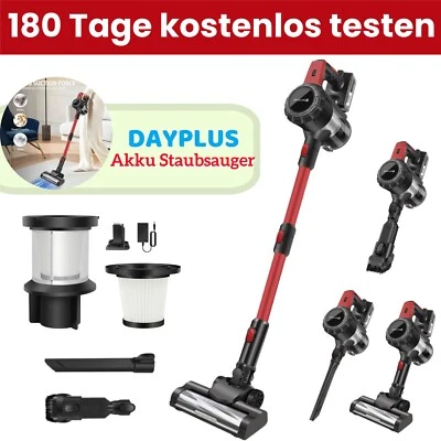 DAYPLUS 3600W Staubsauger Akku Handstaubsauger kabellos beutellos 6-in-1 Wandladestation