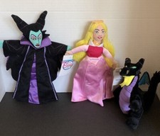 Disney Sleeping Beauty 8" Mini Bean Bag Plush Set Lot of 3 Toys -NEW