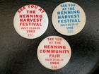 3) 1960's HENNING HARVEST FESTIVAL/Community Fair Pinback Buttons ~ Minnesota  — photo 3