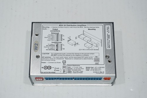 EXTRON MDA 3A AMPLIFICATORE DISTRIBUZIONE AUDIO TRE USCITE 60-440-01 - Foto 5 di 5