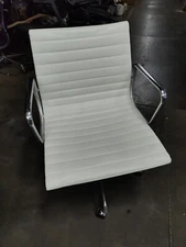 Eames Herman Miller Aluminum Management Desk Chair White leather 2008
