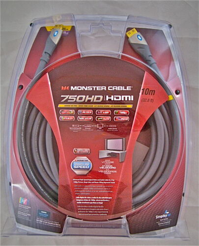  Cable Monster HDMI 750HD  Alta Velocidad Avanzada 10m/32.8FT 1080P DVD DVR TV 🙂 - Imagen 1 de 12
