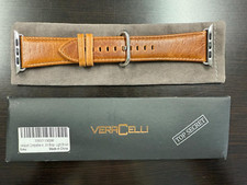 Leather Apple Watch Band 42mm 44mm Light Brown Strap Genuine Replacement