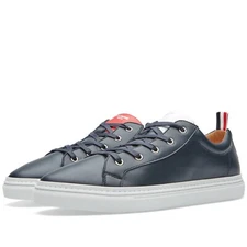 THOM BROWNE GROSGRAIN TRIM LEATHER SNEAKER Sz 7.5