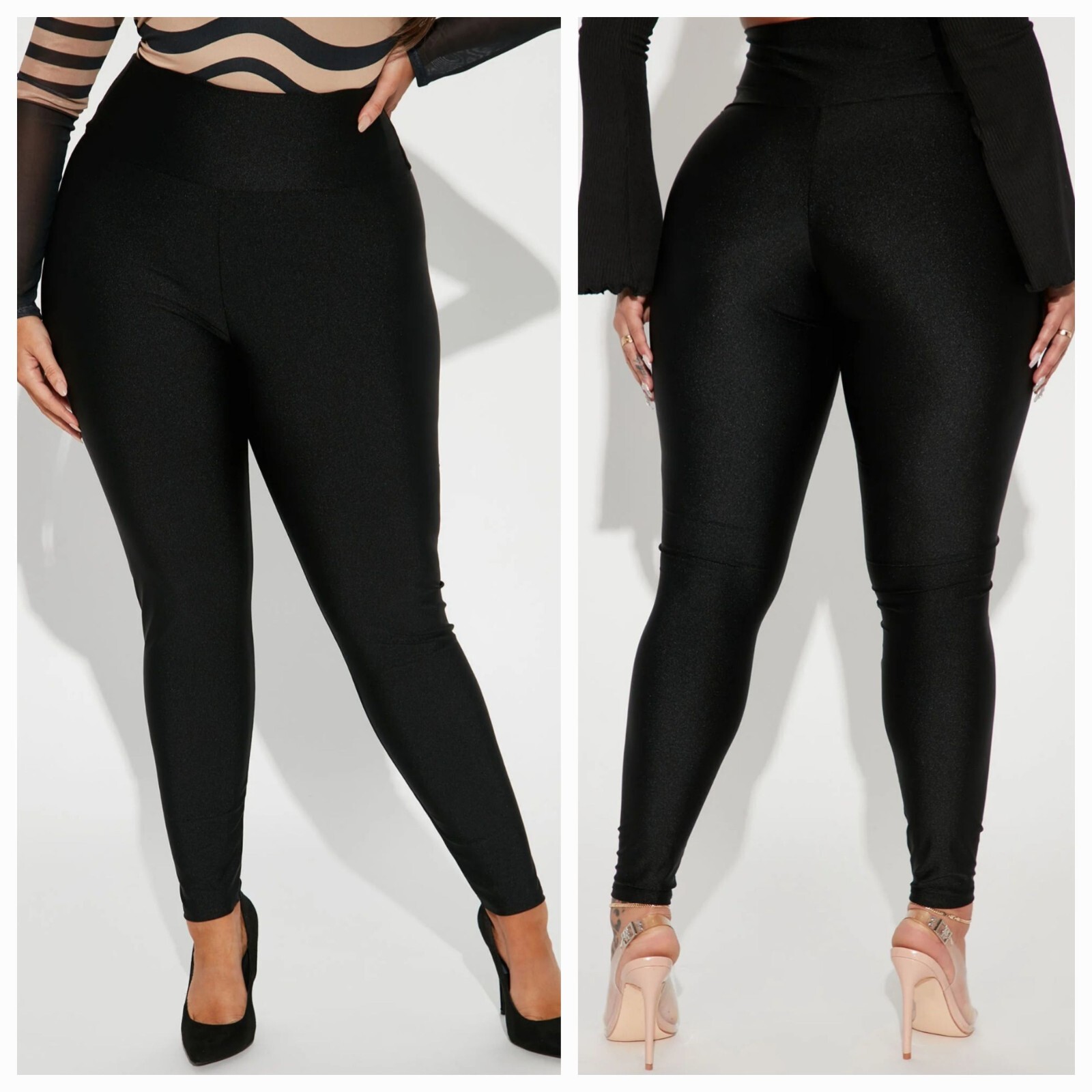 Leggings negros cintura alta talla 1X nuevos con etiquetas-image