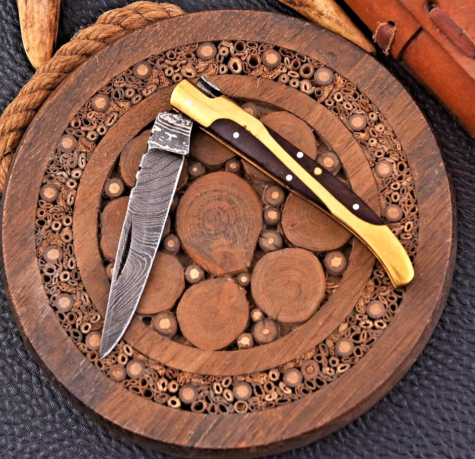 CUSTOM MADE HAND FORGE DAMASCUS STEEL FOLDING POCKET KNIFE EVERYDAY CARRY 1260 - Image 2 of 4