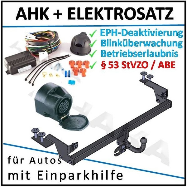 AHK ES13 FüR Fiat Punto Bj 99-05 AnhäNgerkupplung Eph-Deaktivierung Einparkhilfe-image