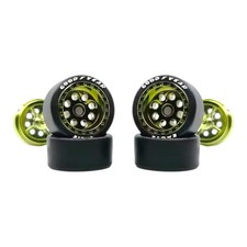 5 Sets 8 Hole Rims 11mm Goodyearblack Rubber Tires For Hot Wheels Swap 164