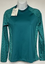 REI Sunscout Rash Guard Shirt Girls Large 14/16 Long Sleeve Teal UPF 50 NEW
