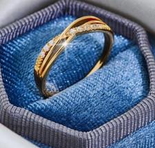 18K Gold plated new twist stack stacking delicate dainty  ring sale all sizes