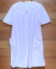 Adonna Robe Snap Button Waffle Knit Cotton Blend Try Pink Size M New