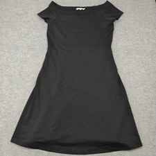 Boden Dress Womens 12 Black Off Shoulder A-Line Little Black Dress Knee Length