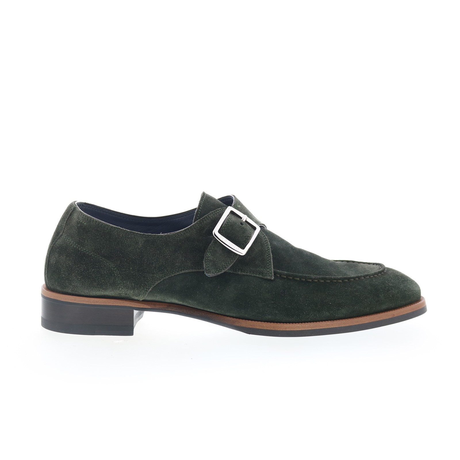 Di Bianco Parma Mens Green Suede Hook & Loop Loafers & Slip Ons Casual Shoes 9