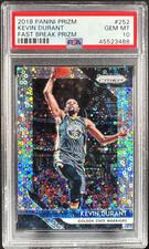 Kevin Durant 2018 Panini Prizm #252 *Fast Break* Warriors KD Clean Rare PSA 10