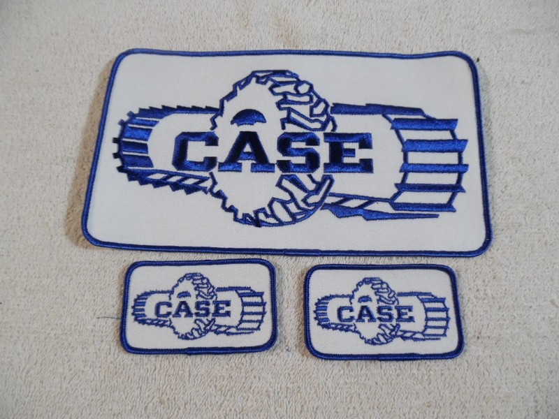 3 Vintage J. I. Case Drott Large Jacket  Patch Tracks & Tires Lions Brothers NOS