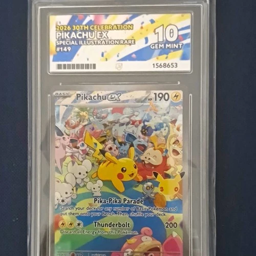 ACE Grading 10 Pikachu ex 149 2026 30th Celebration SIR Foil English 10 SUBS