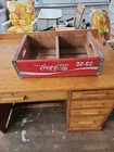 Vintage Coca-Cola Soda Bottle Wooden Crate Box 32 oz Carrier Red White