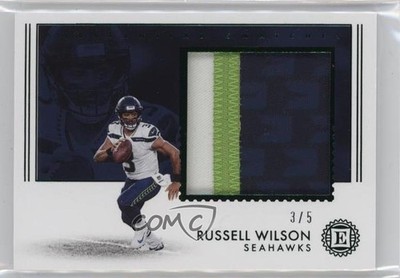 2018 Panini Encased Substantial Swatches Emerald 3/5 Russell Wilson #SS-RW 5sf