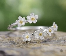 Sterling silver Adjustable Flower Ring