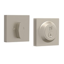 Entrance Deadbolt Lock Heavy Duty Square Satin Nickel Interior Exterior