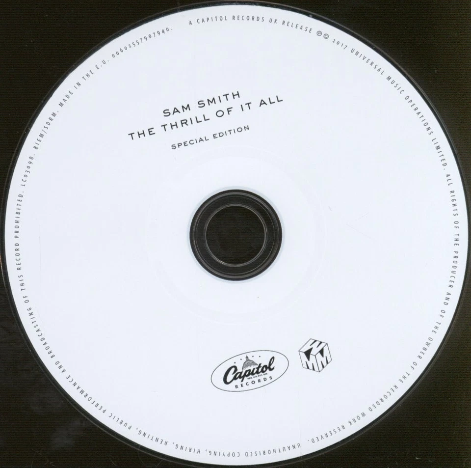 Sam Smith Thrill Of It All CD UK Capitol 2017 5790794 - Bild 3 von 3