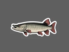 Muskie Sticker Fish Animal Outdoor Wildlife Nature Gift Waterproof NEW