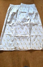 Dunelm Pencil Pleat Blackout Curtain Panel White/Gold Giraffe 168x137cm