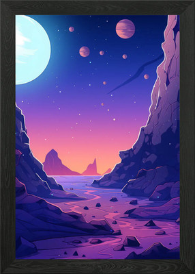 Gerahmtes Wandbild Weltraum Poster Leinwanddruck Bild