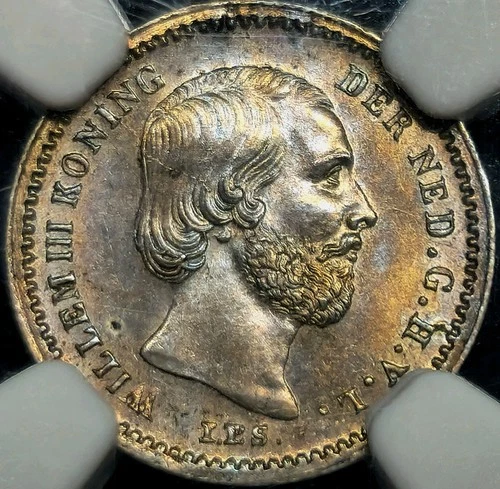 5 Cents 1850 Herman Adriann Willem III Duke of Luxemburg Netherlands MS63 NGC!!!