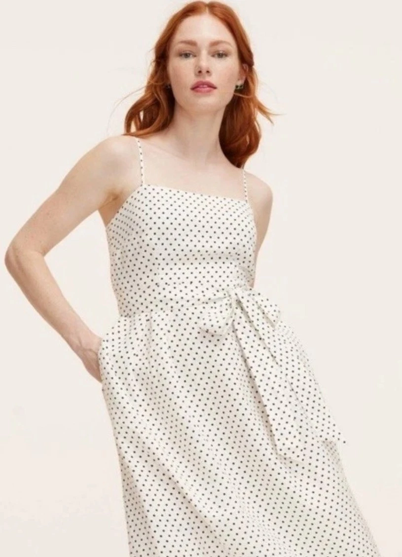 Nuovo abito midi Kate Spade x Target mini a pois cravatta in vita taglia XXL esaurito