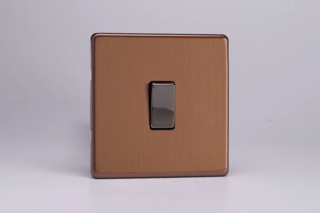 Switch Bronze Intermediate Light 10A Urban Screwless Brushed + Iridium Insert