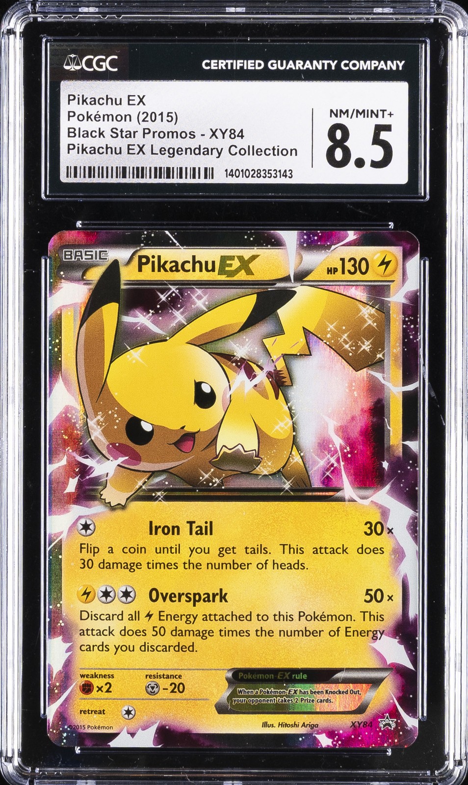 2015 POKEMON XY BLACK STAR PROMOS #XY84 PIKACHU EX CGC 8.5