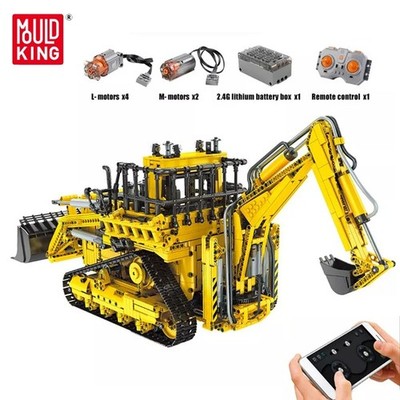 Mould King 17023 Bulldozer Bagger Raupe LKW pneumatic Klemmbausteine RC