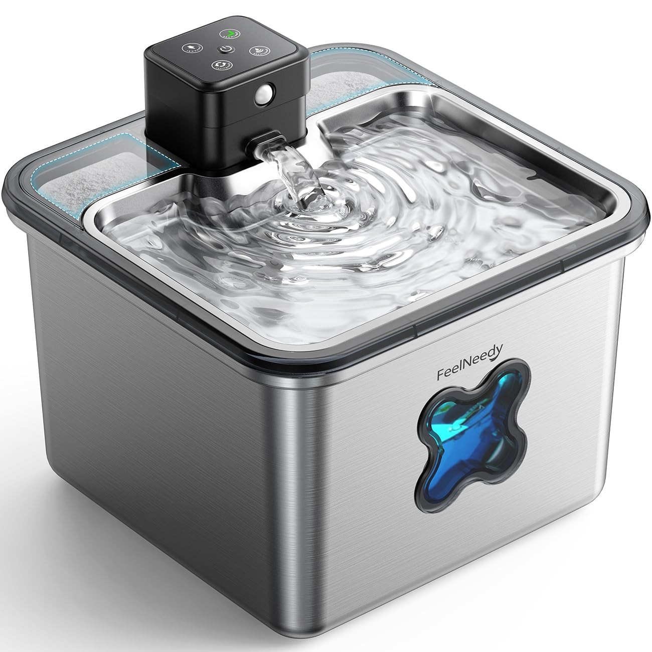 FEELNEEDY Fontanella per Gatti senza Fili 3.2L Fontana per Gatti Acciaio Inox