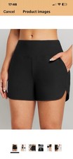baleaf Women's Swim Shorts High Waisted with Zip Pokcets Liner Swimming Board