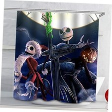 Moonlight Madness Skull Theme Shower Curtain Nightmare Before Christmas Fabric