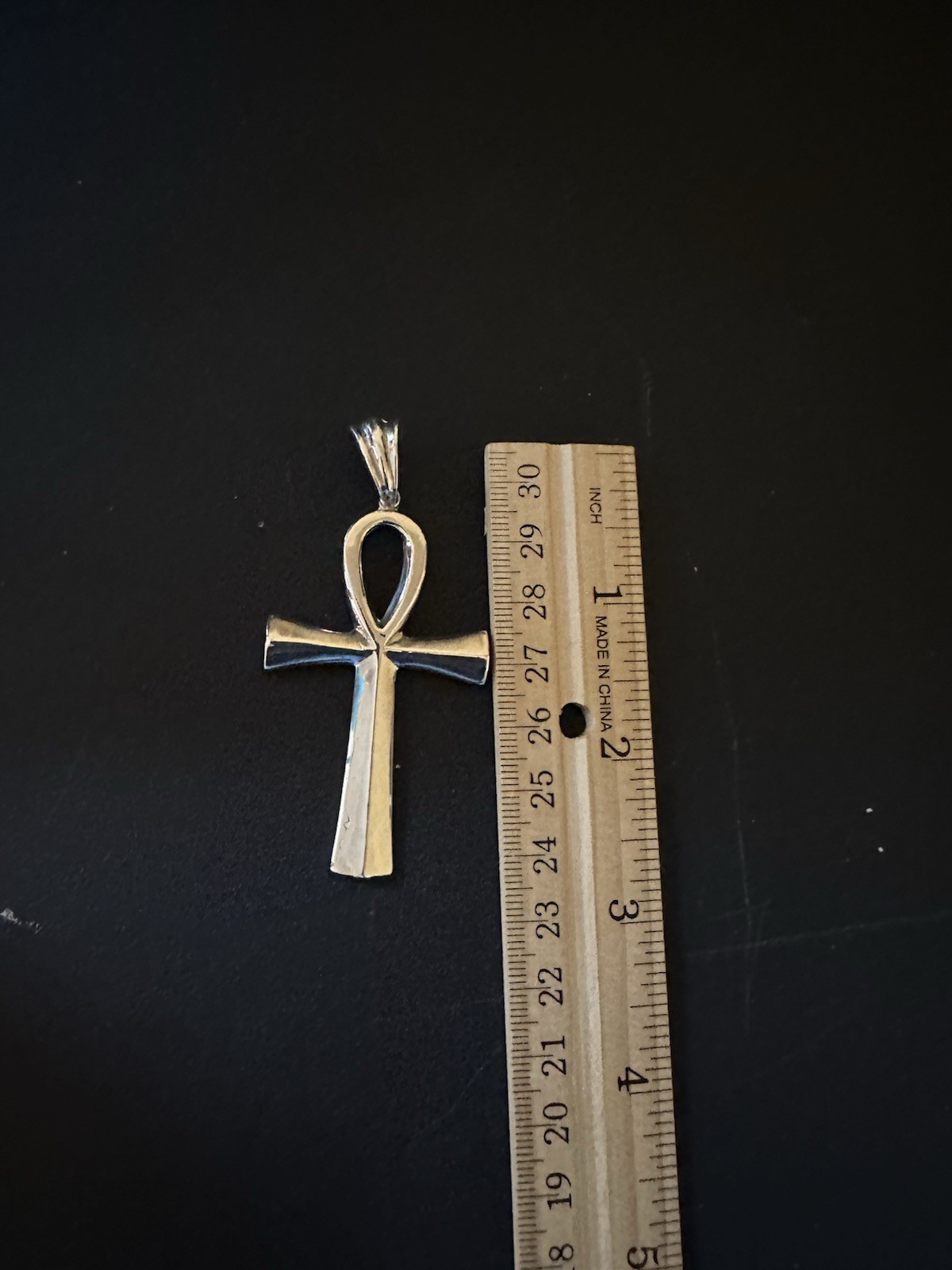 Solid .925 Sterling Silver Large Ankh Pendant - image 4