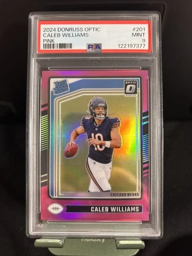 2024 Caleb Williams Donruss Optic Pink Prizm Optic Rated Rookie #327 PSA 9