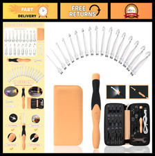 Light Up Crochet Hooks Set 17 Sizes 2.5mm-14mm, Rechargeable with Case