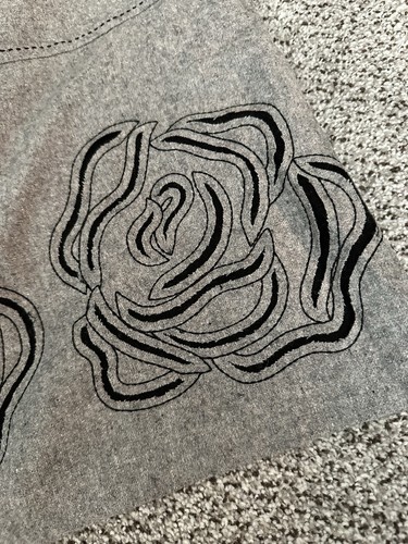 PHOEBE COUTURE Size 4 XS S Gray Wool Blend Shift Dress Flowers R $89 - Picture 6 of 12