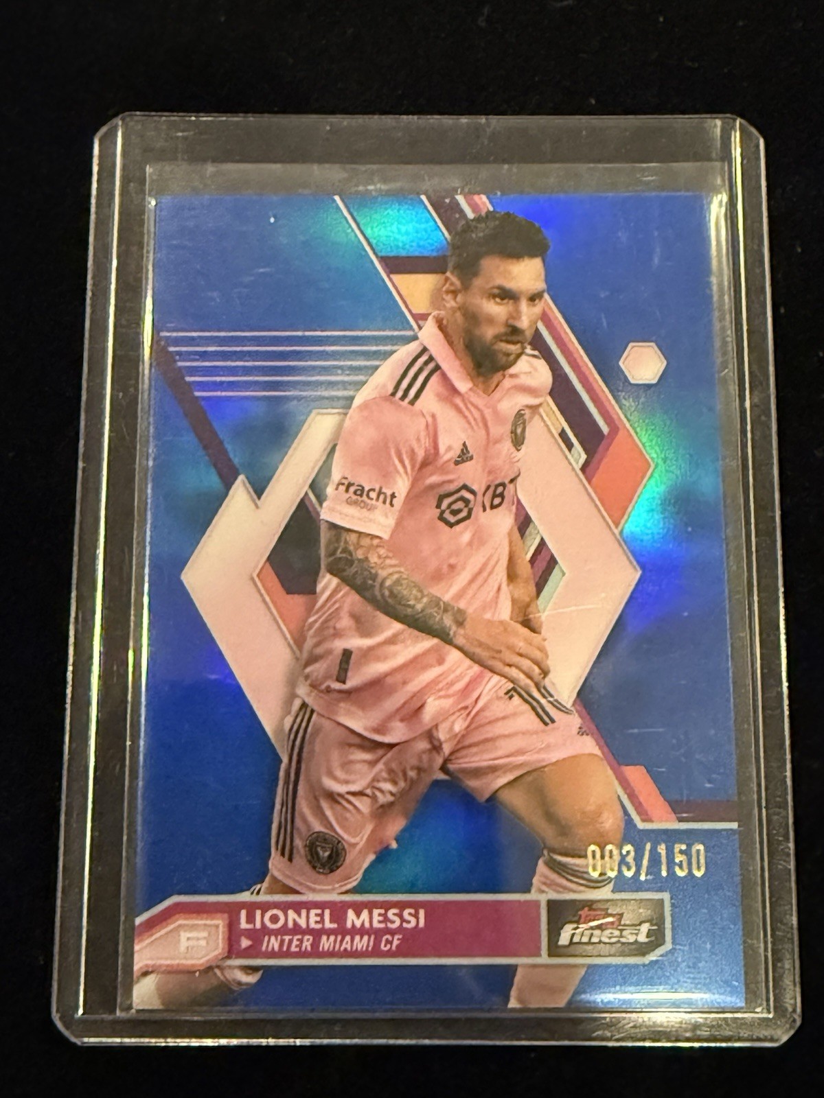 2023 Topps Finest MLS #1 Lionel Messi Blue Refractor 3/150 Miami FC