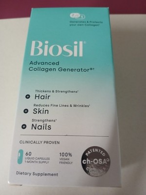 BioSil Advanced Collagen Generator Hair-Skin-Nails  60 Capsules  Exp 12/2027