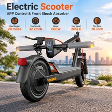 Peak 600W Foldable Electric Scooter with APP 10" Tire Adult Scooter,20MPH Speed