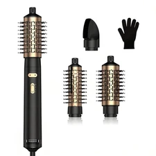 Hair Dryer Brush, 4 in 1 Rotating Round Hot Air Spin Brush Set Negative Ionic...