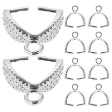 10 Pcs Pinch Bail with Charm Links Charms Clasp Beads for Jewelry Making