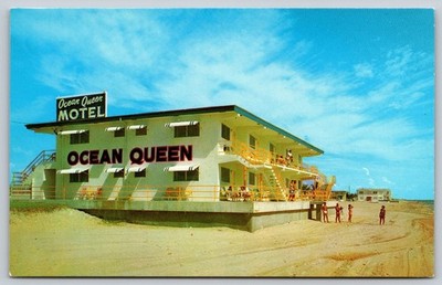 Ocean Queen Motel Hollywood Florida Vintage Postcard 5600 N Surf Road AA953