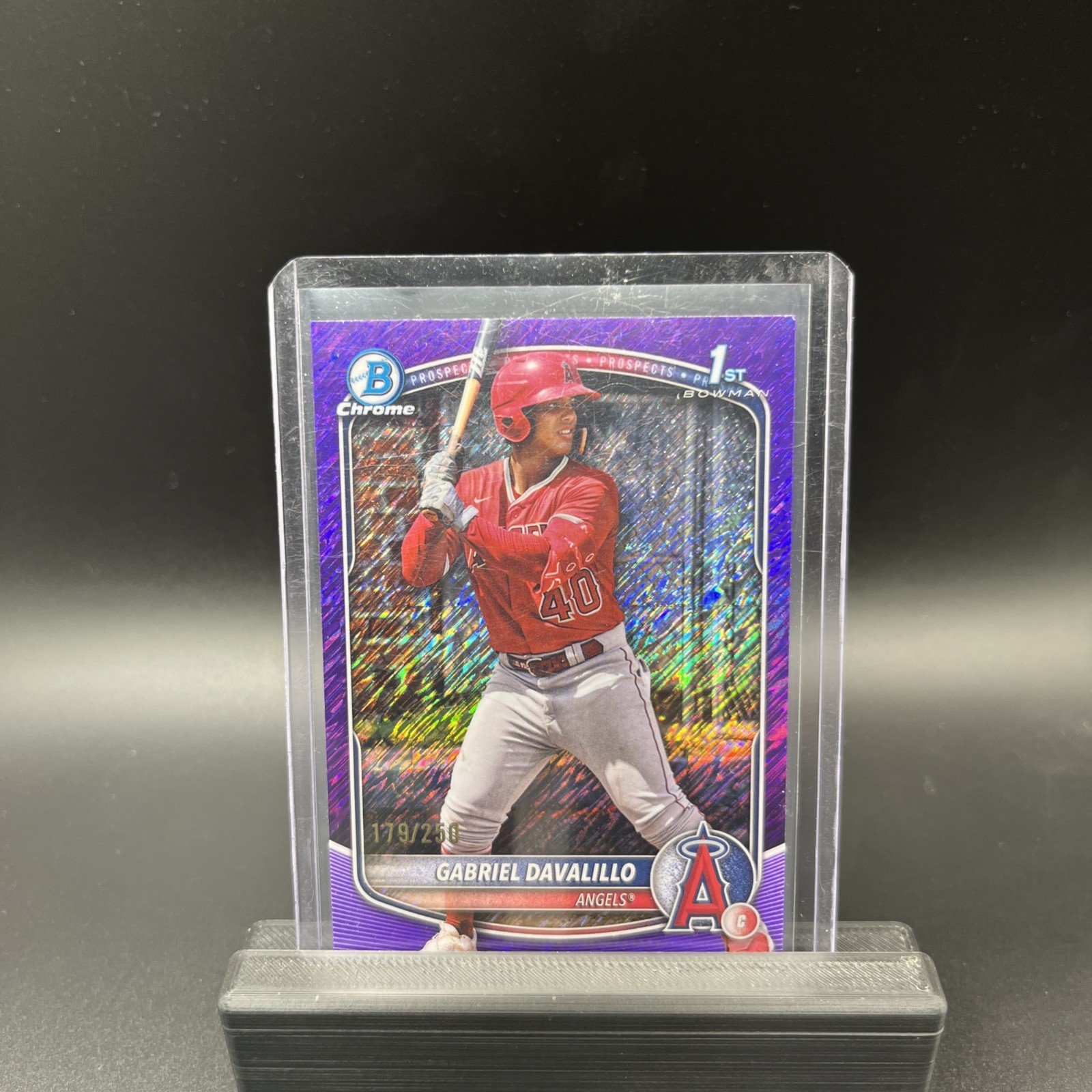 2025 Bowman 1st Chrome #BCP-178 Gabriel Davalillo Purple Shimmer /250 Angels