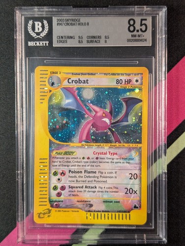 Crobat #147 Holo (Crystal) - 2003 Pokemon Skyridge - BGS 8.5