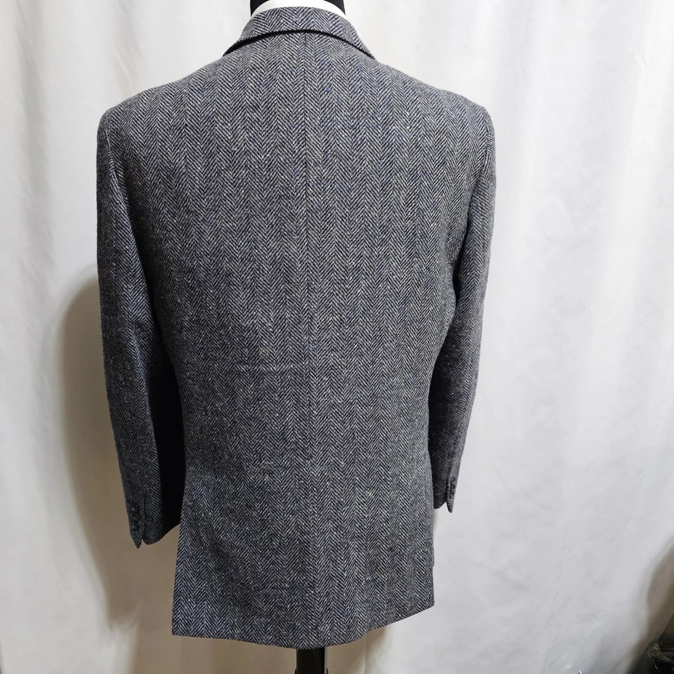 Blazer De Colección Crescent Donegal Tweed Hombres 44R Chaqueta Forrada de Lana Mancha de Espiga Foto 4 de 4