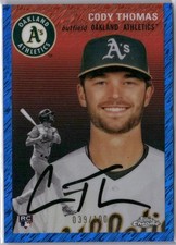 Cody Thomas Rookie SP 2023 Topps Chrome Platinum Blue Shimmer 39/100 Athletics